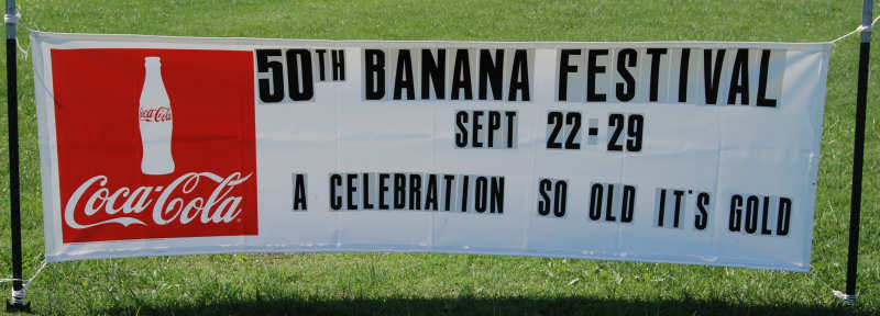 50th Banana Festival sign at the 2012 Banana Festival in Fulton KY - S. Fulton TN