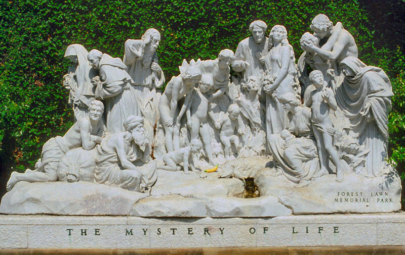 The Mystery of Life, a life size sculpture at Forest Lawn Memorial Park, Glendale, CA