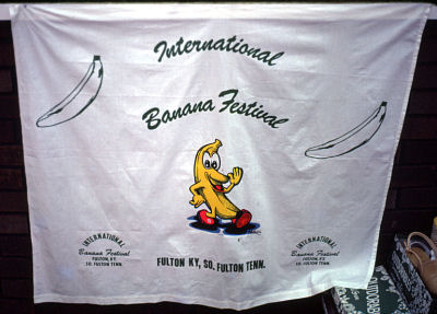 A Keep On Truckin' banner at the 1981 Banana Festival, Fulton KY - S. Fulton TN