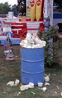 The remains from the 1-ton banana pudding at the 1981 Banana Festival, Fulton KY - S. Fulton TN