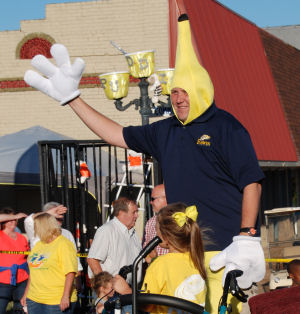 Banana Man in the 2013 Banana Festival parade, Fulton KY - S. Fulton TN