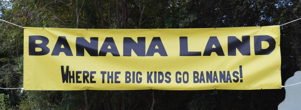 A banner declaring 'BananaLand' at the 2014 National Banana Pudding Festival.